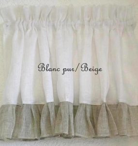 Cantonnière à volants en voile de lin Modèle ATELIER