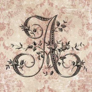 Carrelage imprimé MONOGRAMME Fond Shabby 2