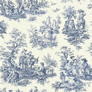 Carrelage imprimé Toile de Jouy Bleue