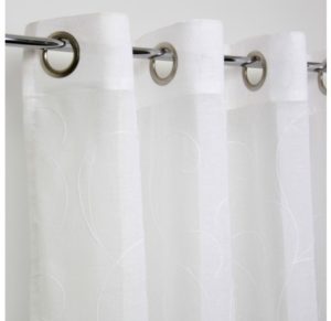 Rideau voilage sur-mesure à œillets VOILE DE LIN BLANC