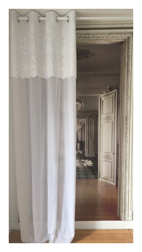 Rideau blanc Modèle CHEVERNY à œillets 150 x 260 cm