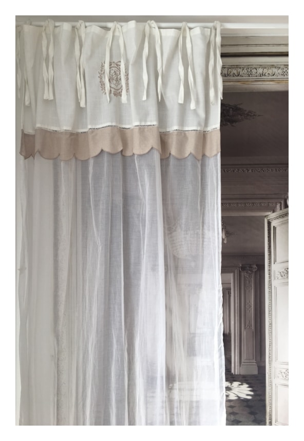 Rideau voilage shabby Modèle BEAUREGARD 140 x 280 cm - Le ...