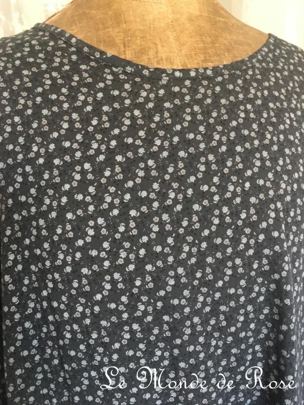 Robe LulaRoe Carly Grise à Fleurs Roses - Taille Petite, Portée Une Fois
