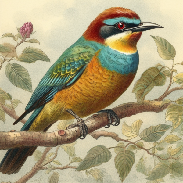carreau oiseau multicolore