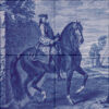 motif equestre en noir et blanc